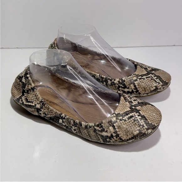 NEW Lucky Brand Erin Ballet Flats Shoes Snakeskin Animal Print Slip On Size 9.5‎ - Picture 2 of 8